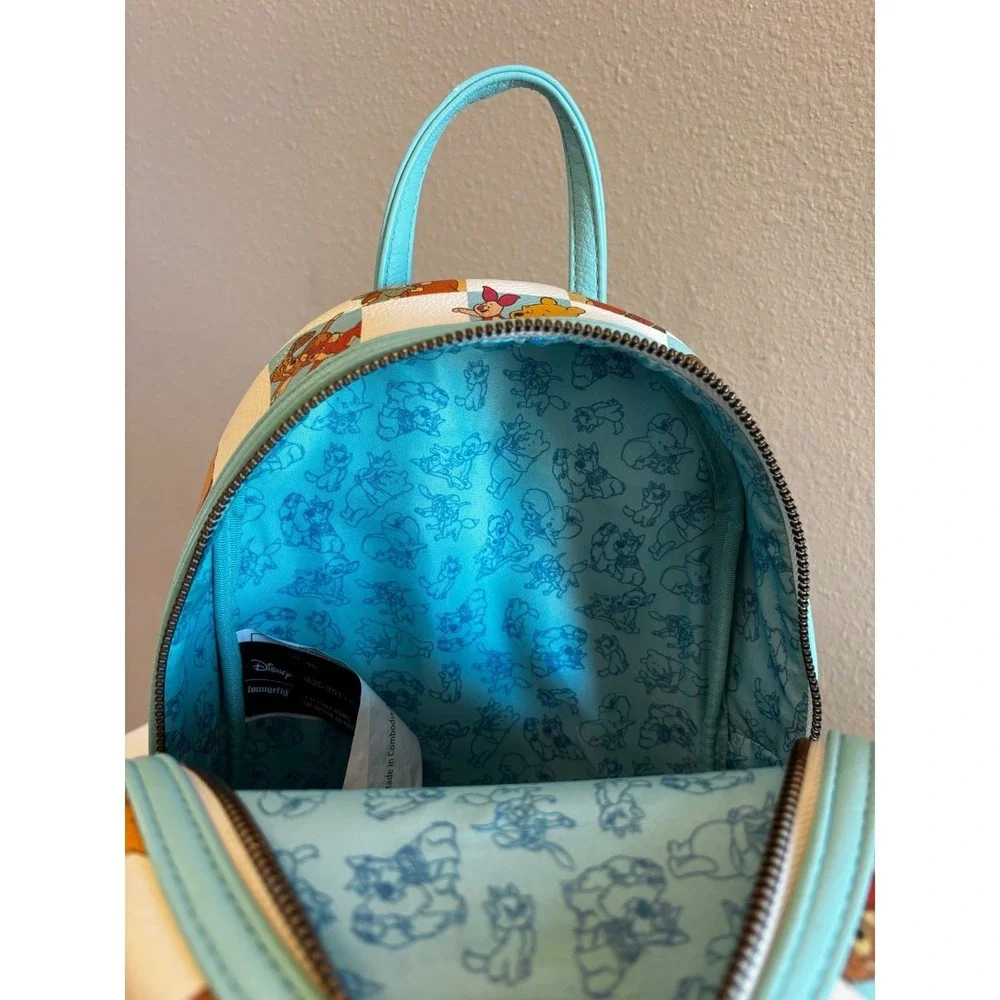 Disney‎ Loungefly Mini Backpack Checkered Classics Winnie Pooh Dumbo Bambi Blue